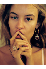 The Ruby Heart Hoop Earrings