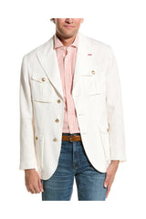 Men's Off White Linen Tailored Jacket