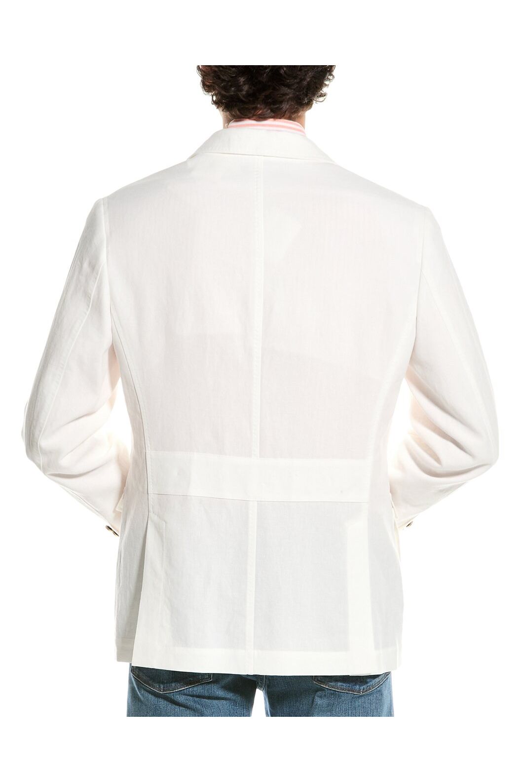Men's Off White Linen Tailored Jacket