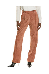 Women's Rust Relaxed Suede Trousers