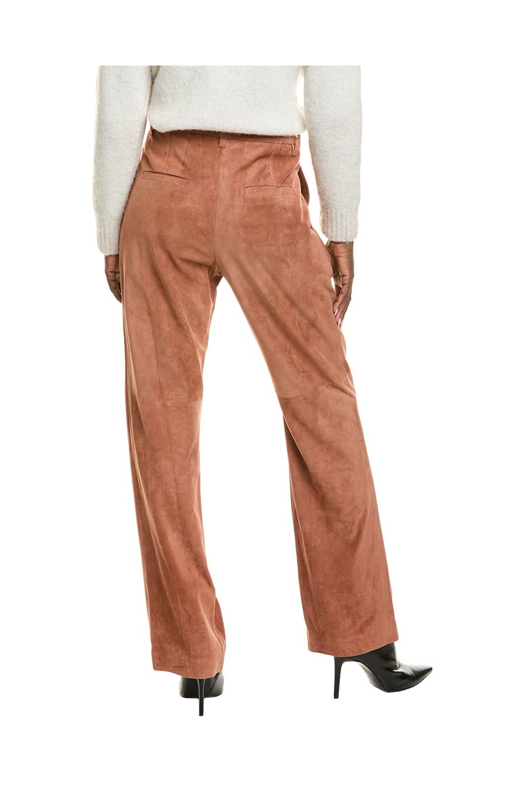 Women's Rust Relaxed Suede Trousers