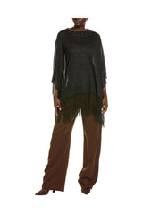 Women's Black Linen Silk Sweater