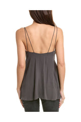 Women's Charcoal Silk Flared Shirt