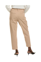 Women's Beige Tailored High Waisted Trousers