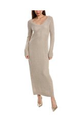 Women's Beige Open Knit Dress