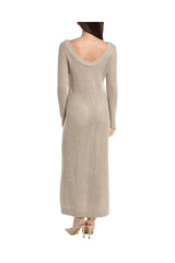 Women's Beige Open Knit Dress