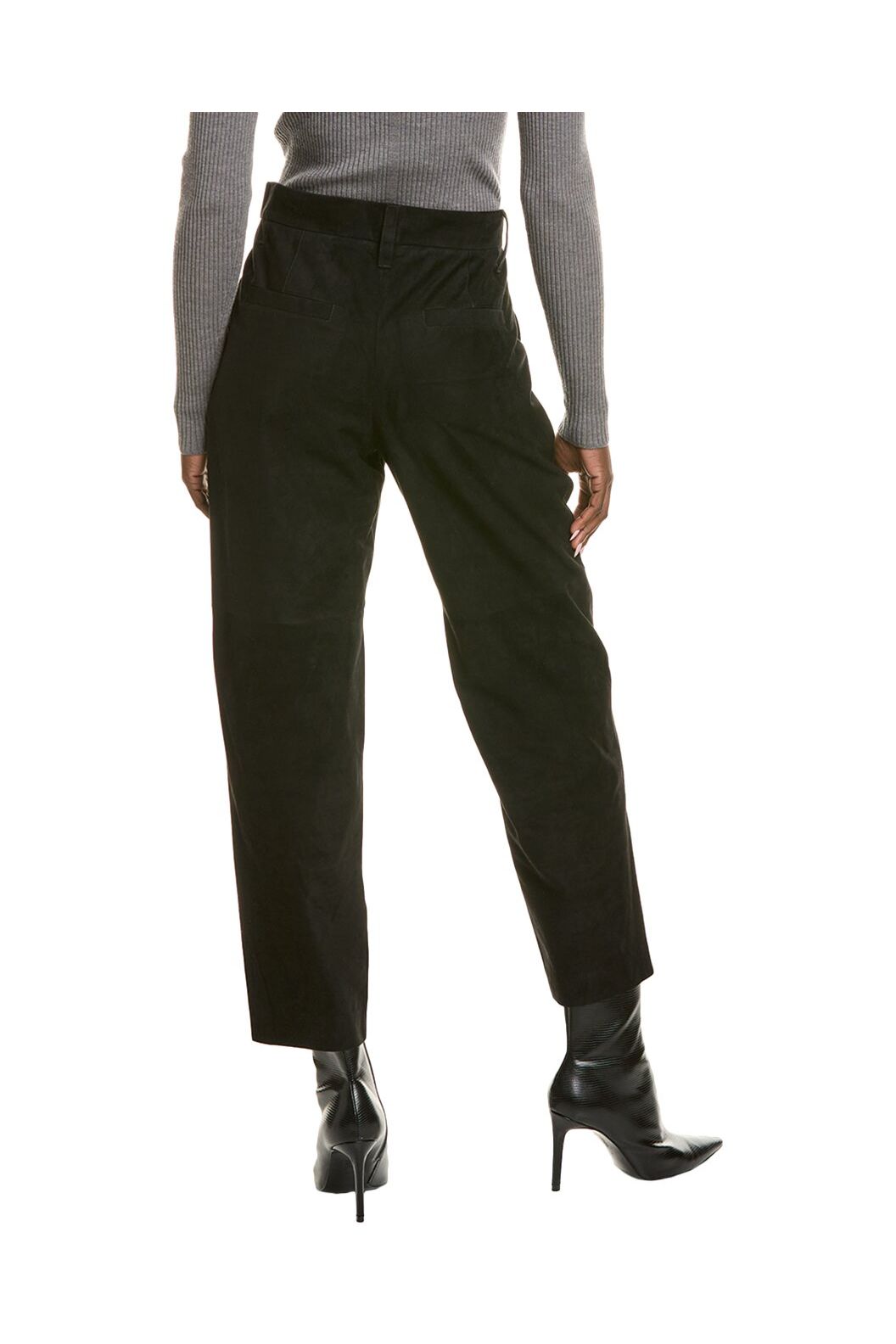 Women's Black Tapered High Waist Trousers