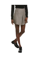 Women's Plaid Pleated Bermuda Shorts