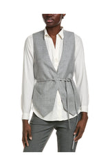 Women's Light Grey Wool Vest