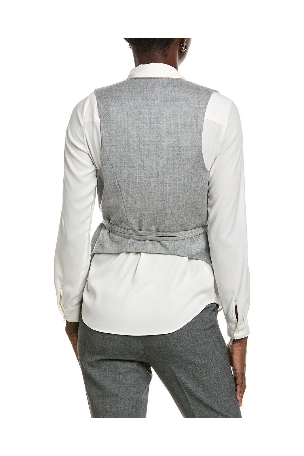 Women's Light Grey Wool Vest