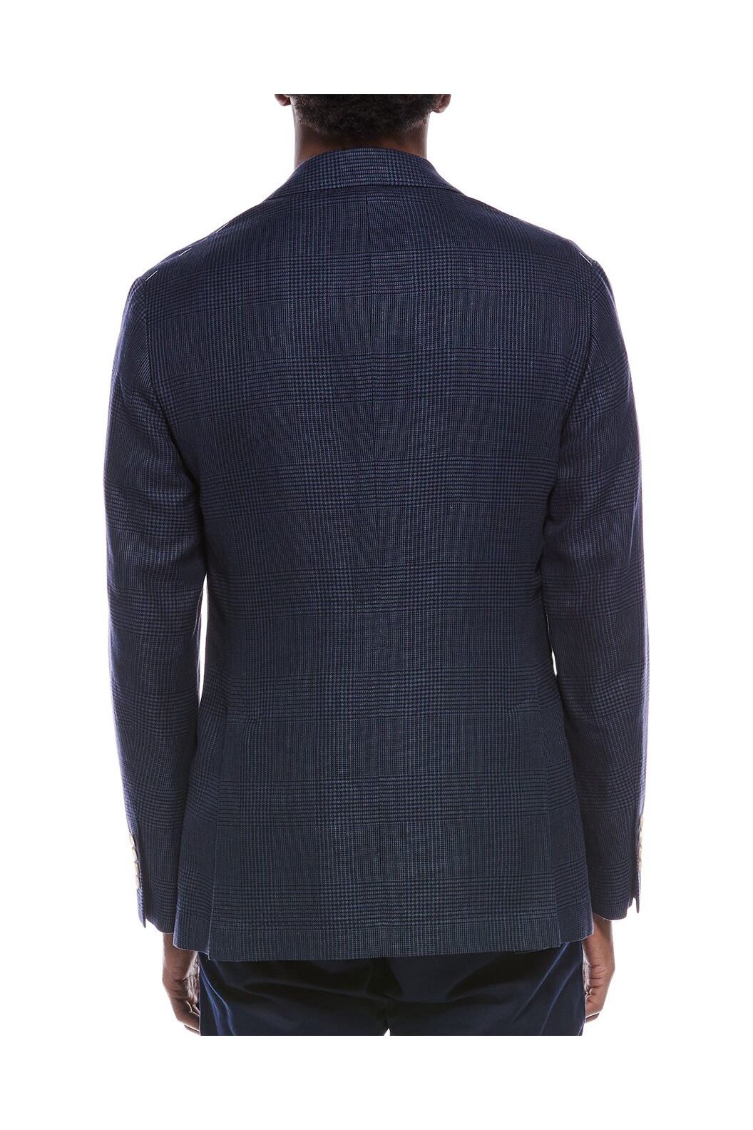 Brunello Cucinelli Men's Navy Plaid Deconstructed Blazer