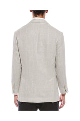 Men's Plaster Linen Silk Wool Blend Blazer
