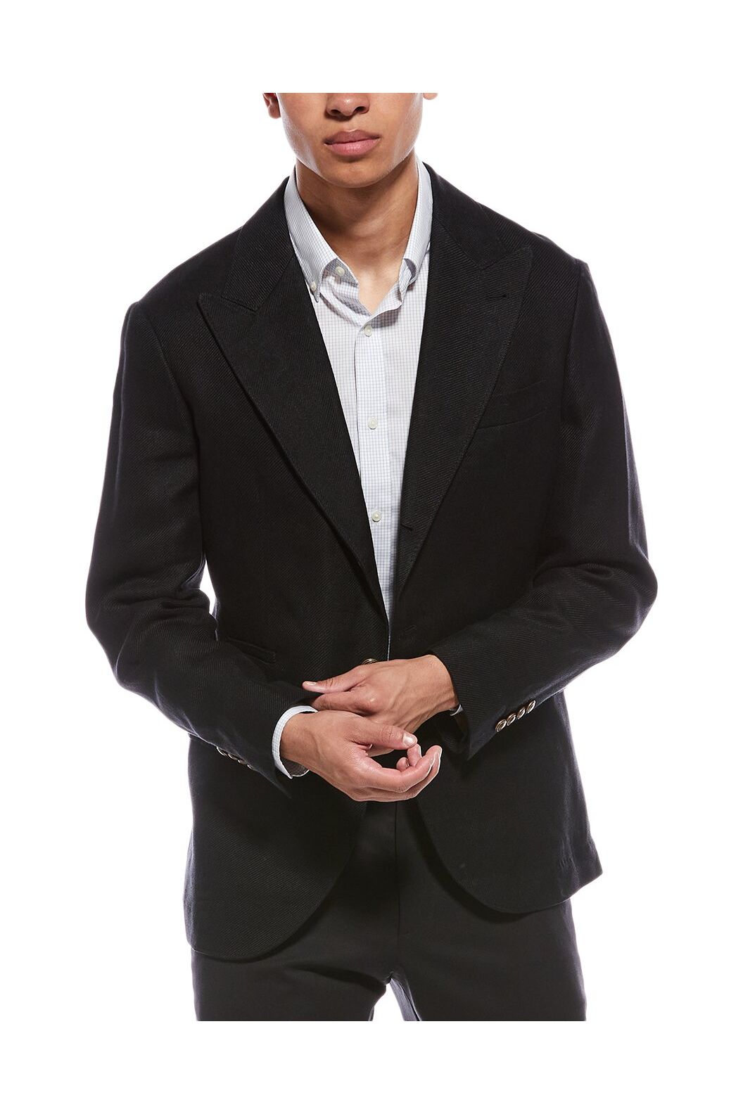Men's Black Linen Wool Blazer