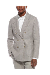 Men's Beige Wool Silk Blazer