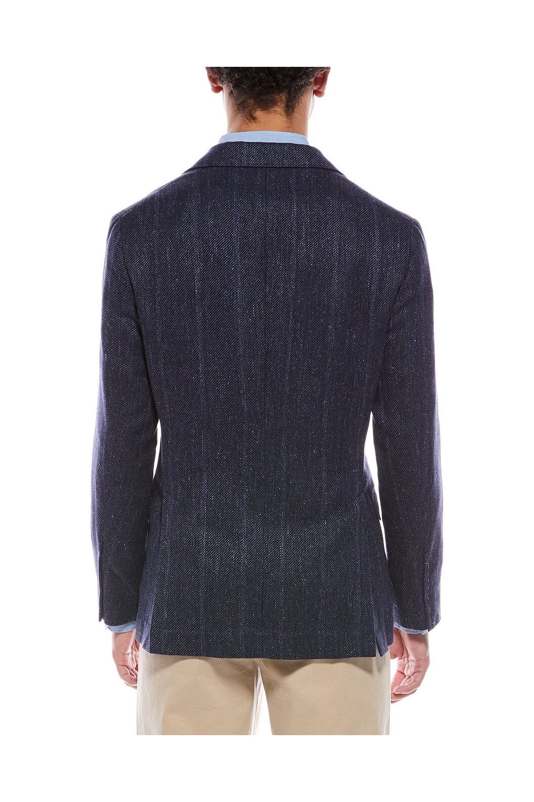 Brunello Cucinelli Men's Navy Linen Silk Blazer