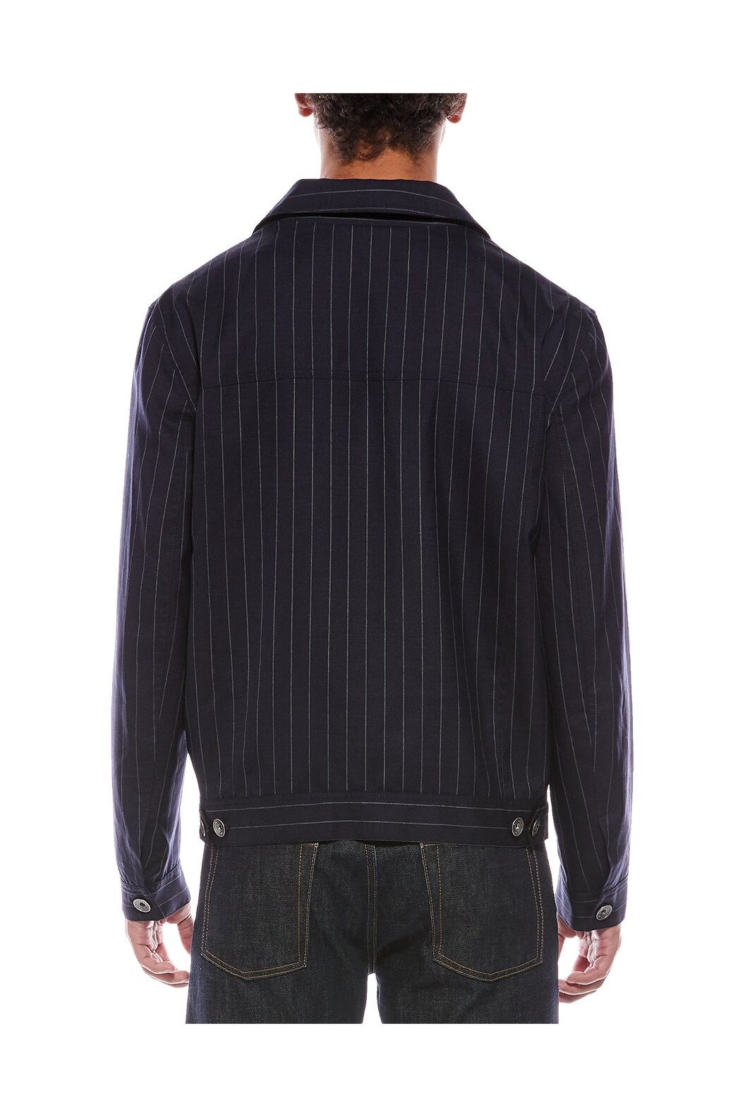 Men's Navy Wool Pinstripe Jacket