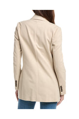 Women's Beige Tailored Cotton Blazer
