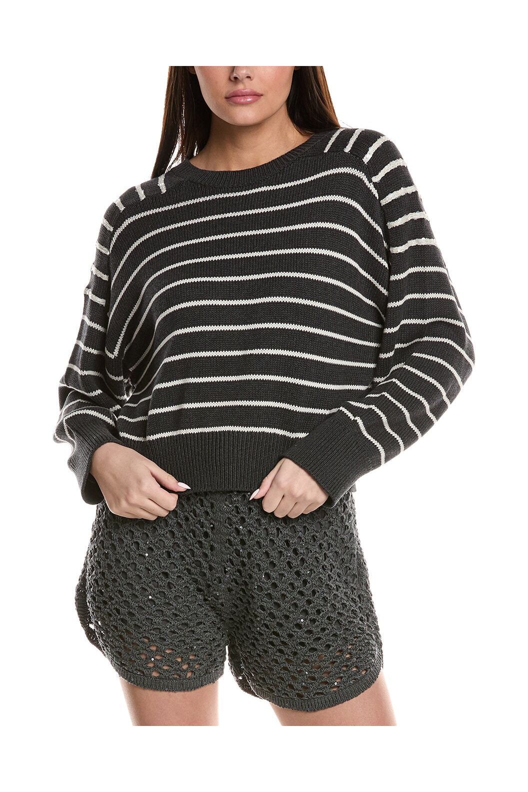 Women's Lignite Striped Cotton Knit Sweater