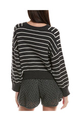 Women's Lignite Striped Cotton Knit Sweater