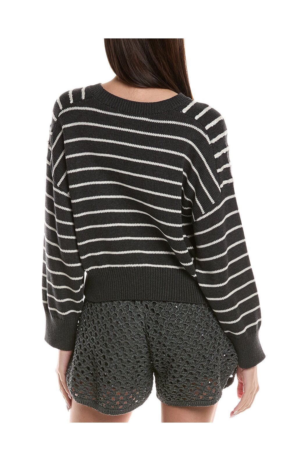 Women's Lignite Striped Cotton Knit Sweater