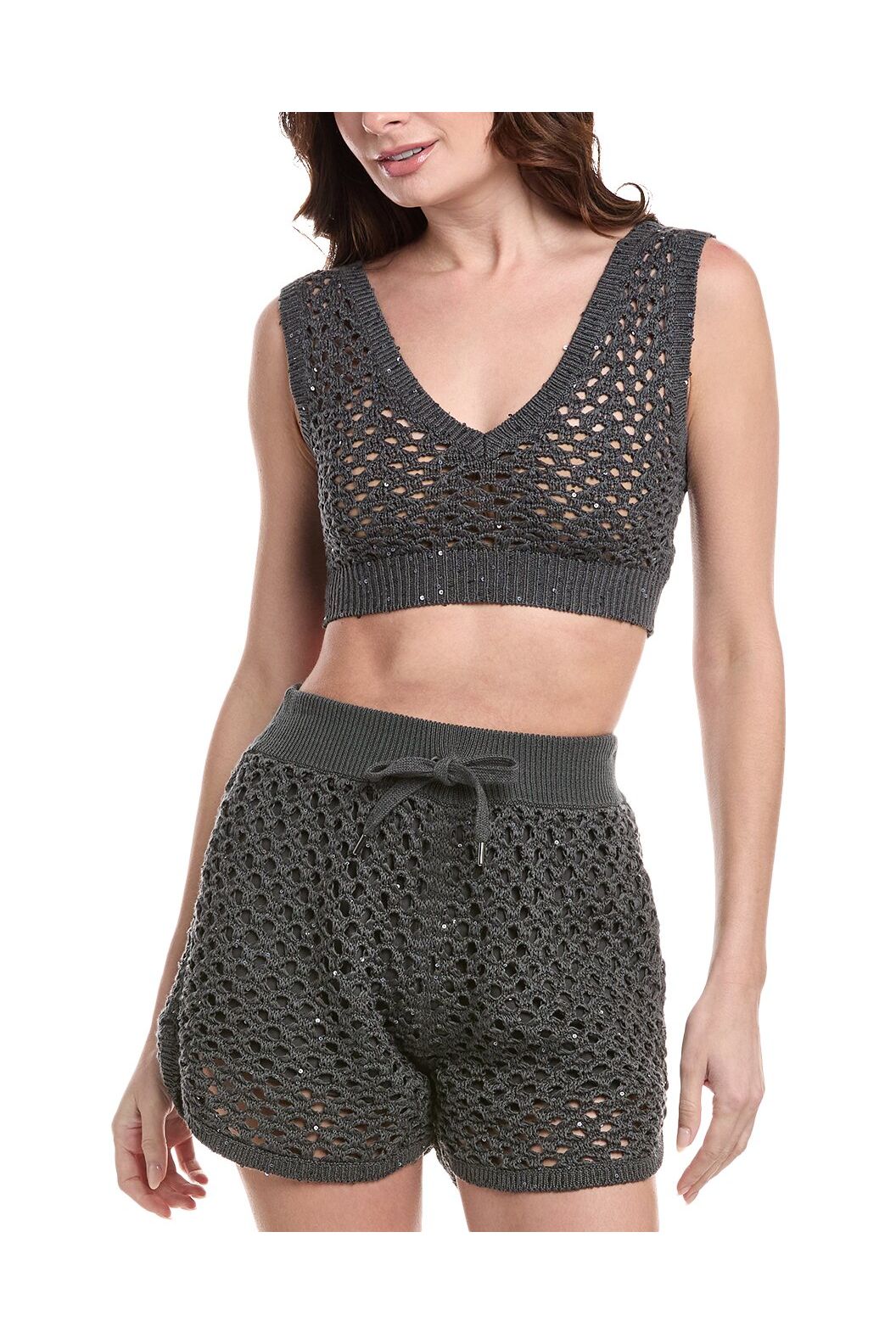 Women's Charcoal Linen Silk Sweater