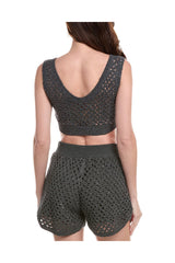 Women's Charcoal Linen Silk Sweater