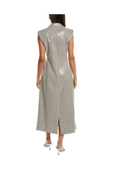 Brunello Cucinelli Women's Light Grey Sleeveless Tailored Dress