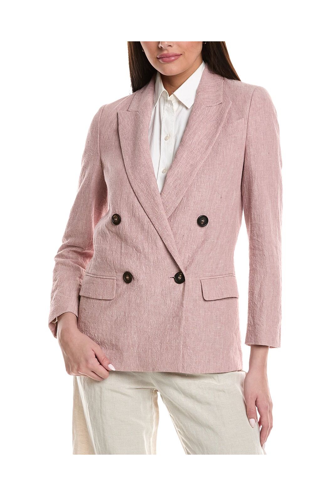 Women's Light Pink Linen Blazer