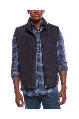 Brunello Cucinelli Men's Dark Blue Leather Jacket