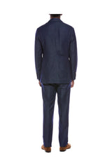 Men's Navy Wool Linen Blazer