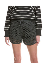 Women's Charcoal Linen Silk Shorts