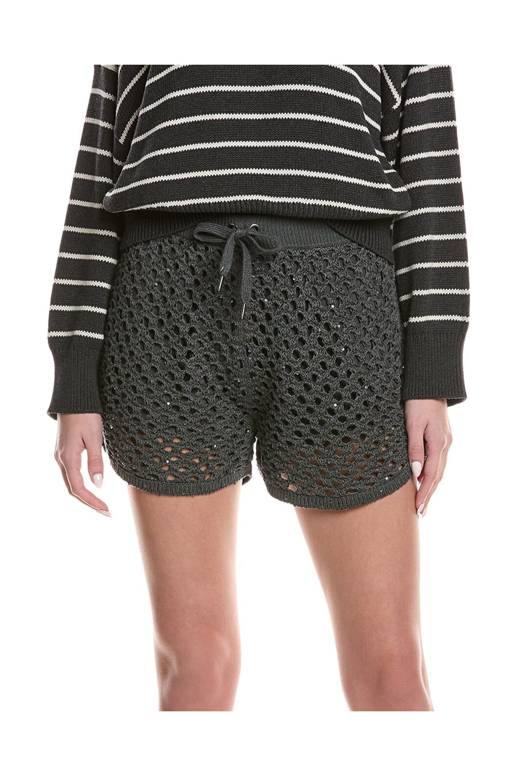 Women's Charcoal Linen Silk Shorts