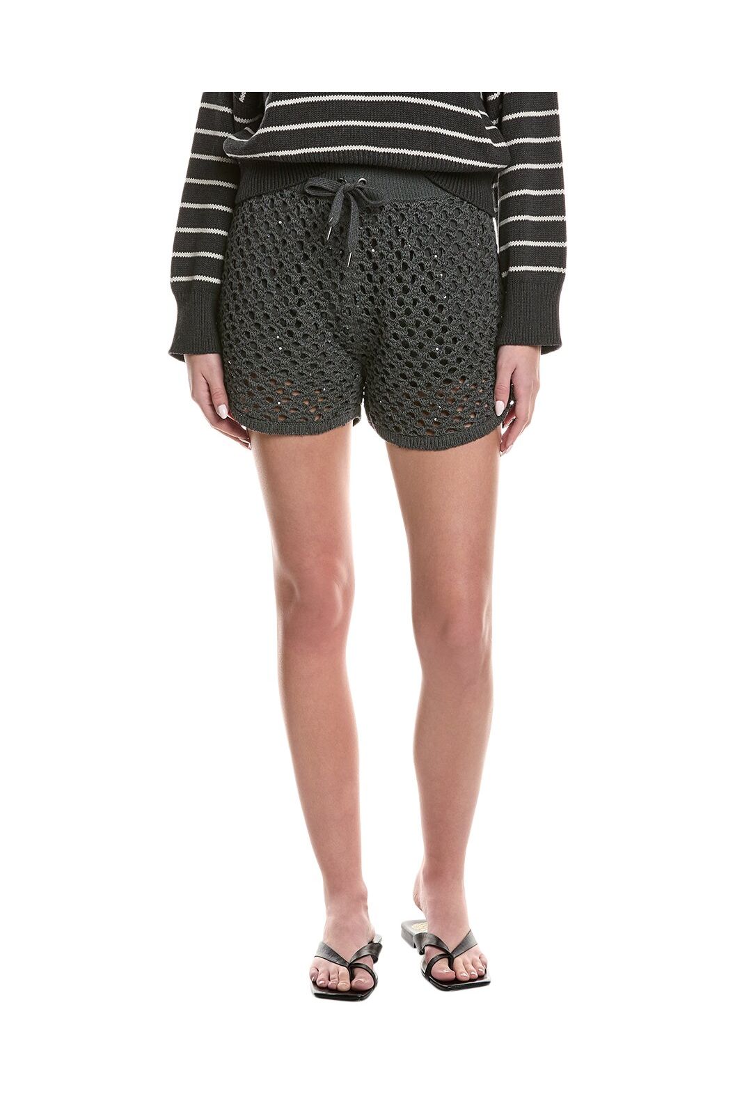 Women's Charcoal Linen Silk Shorts