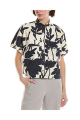 Women's Panama Blue Floral Short-Sleeve Shirt