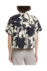 Women's Panama Blue Floral Short-Sleeve Shirt
