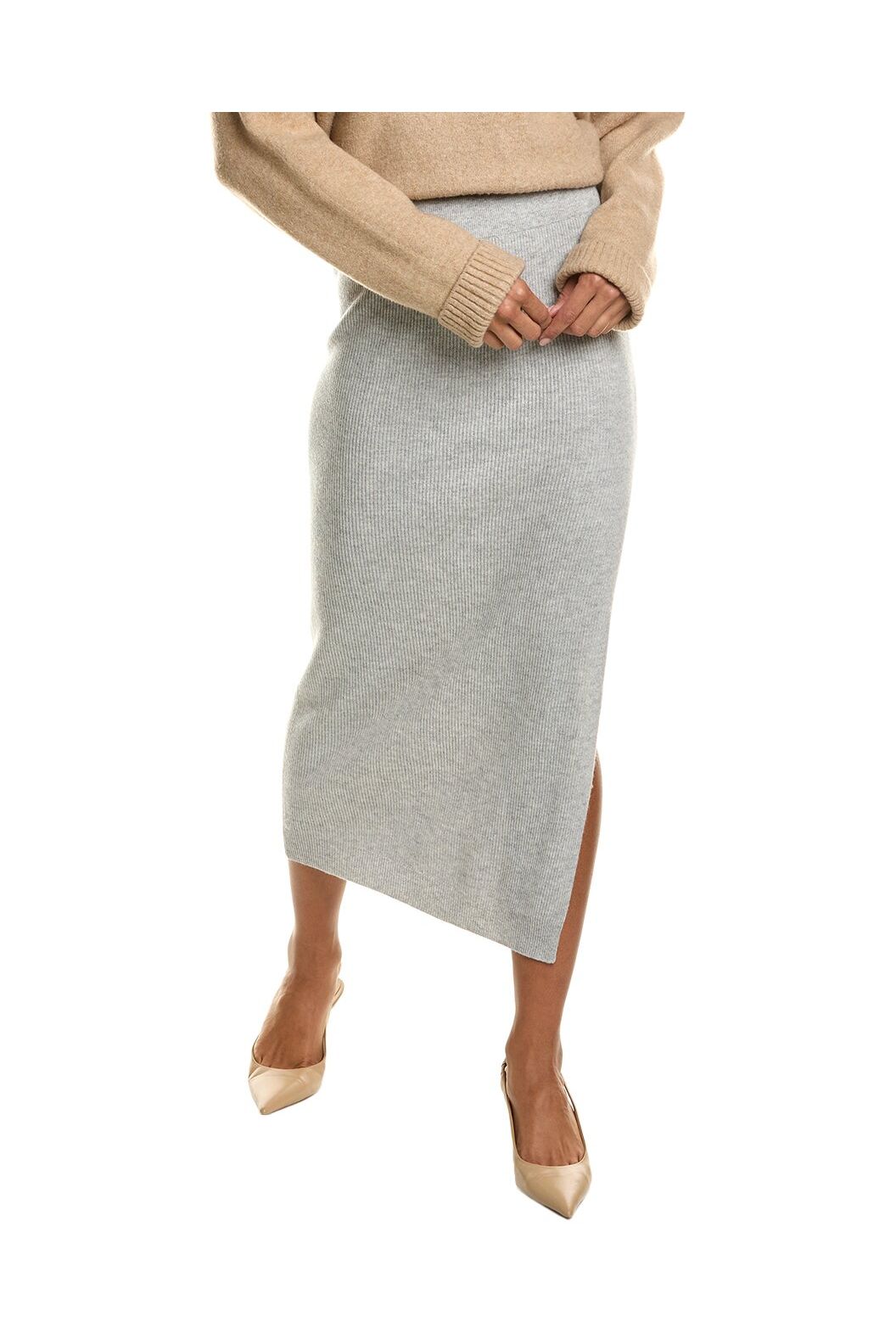 Women's Light Grey Wool Silk Skirt