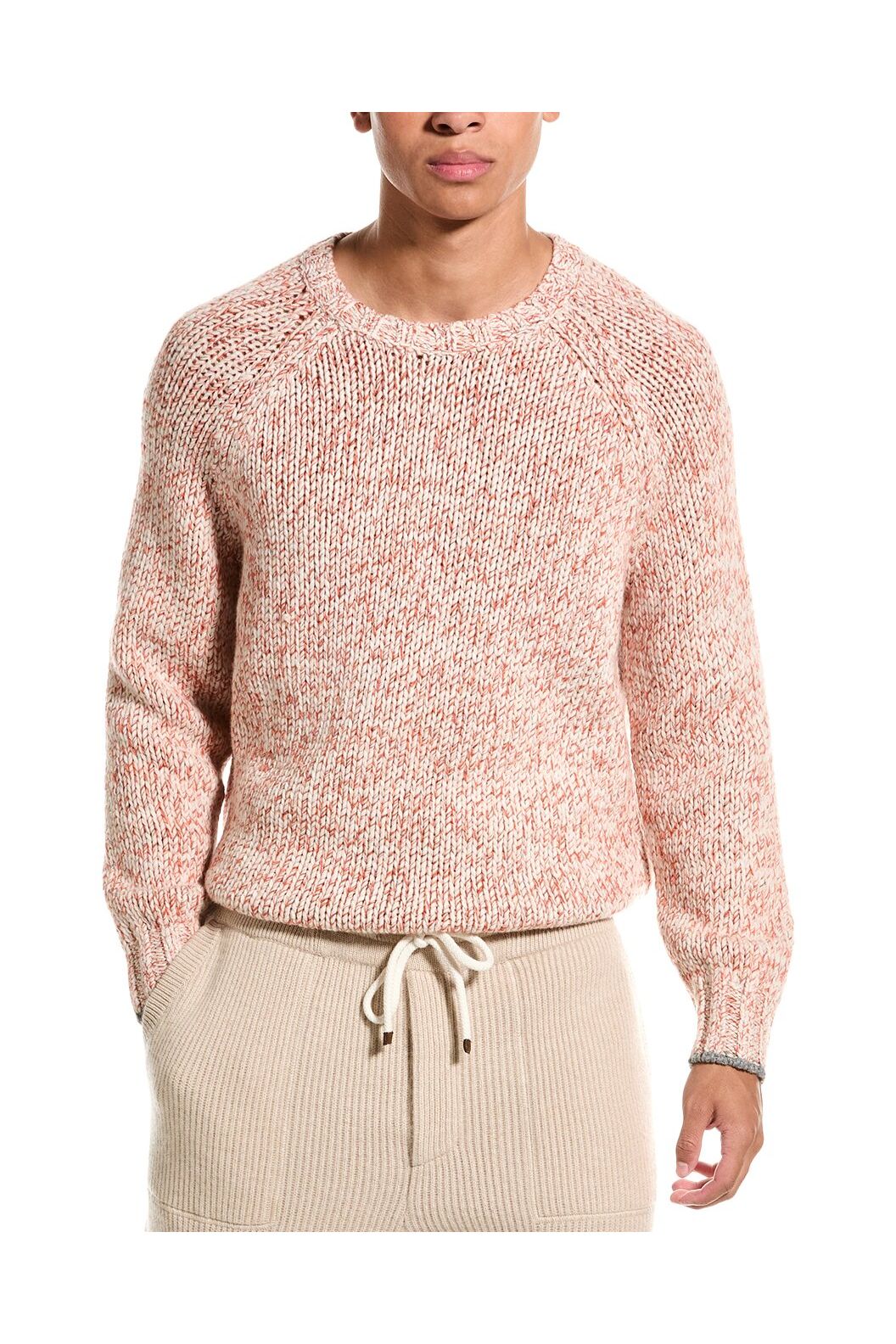 Brunello Cucinelli Men's Marled Knit Crewneck Sweater