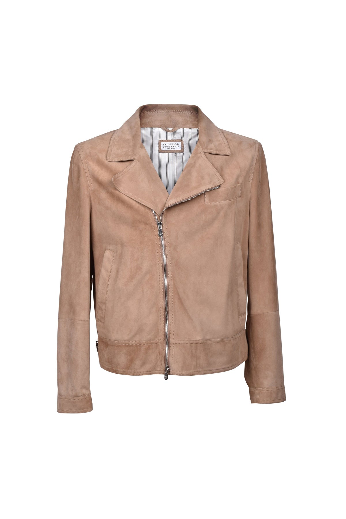 Men's Tobacco Suede Biker Jacket