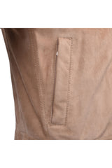 Men's Tobacco Suede Biker Jacket