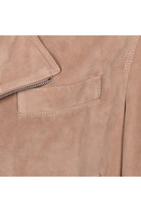 Men's Tobacco Suede Biker Jacket