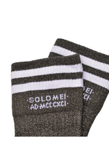 Women's Green White Two-Tone Ankle Socks