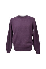 Men's Plum Cashmere Crewneck Sweater