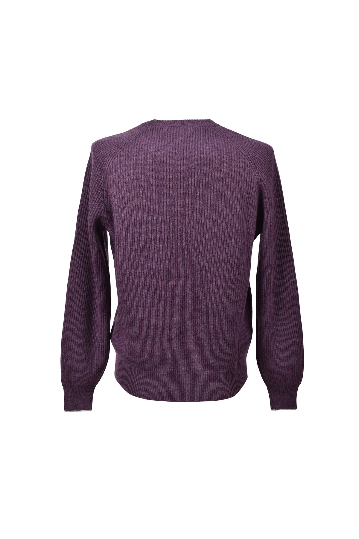 Men's Plum Cashmere Crewneck Sweater