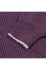 Men's Plum Cashmere Crewneck Sweater
