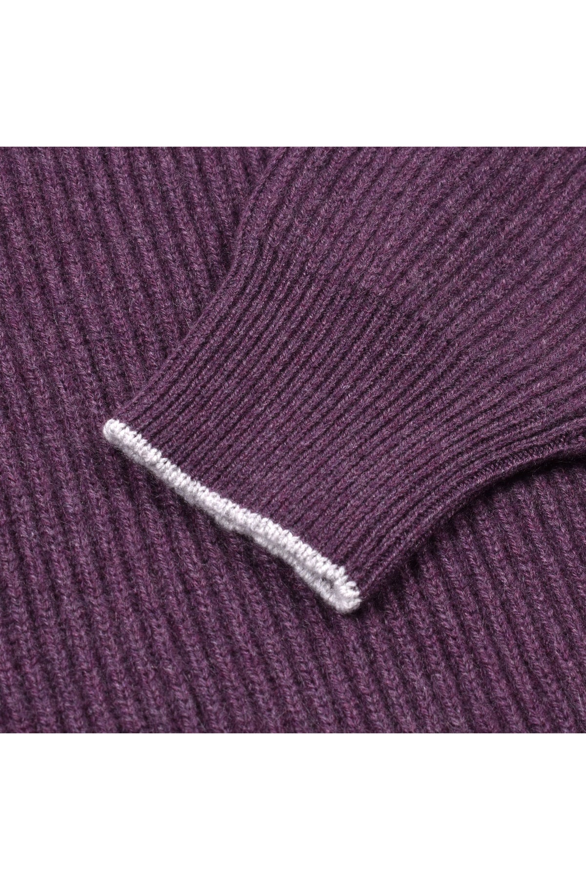 Men's Plum Cashmere Crewneck Sweater