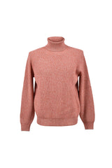 Brunello Cucinelli Men's Orange Wool Silk Turtleneck Sweater