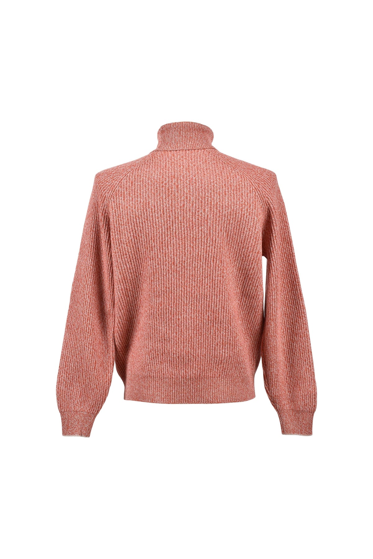 Brunello Cucinelli Men's Orange Wool Silk Turtleneck Sweater
