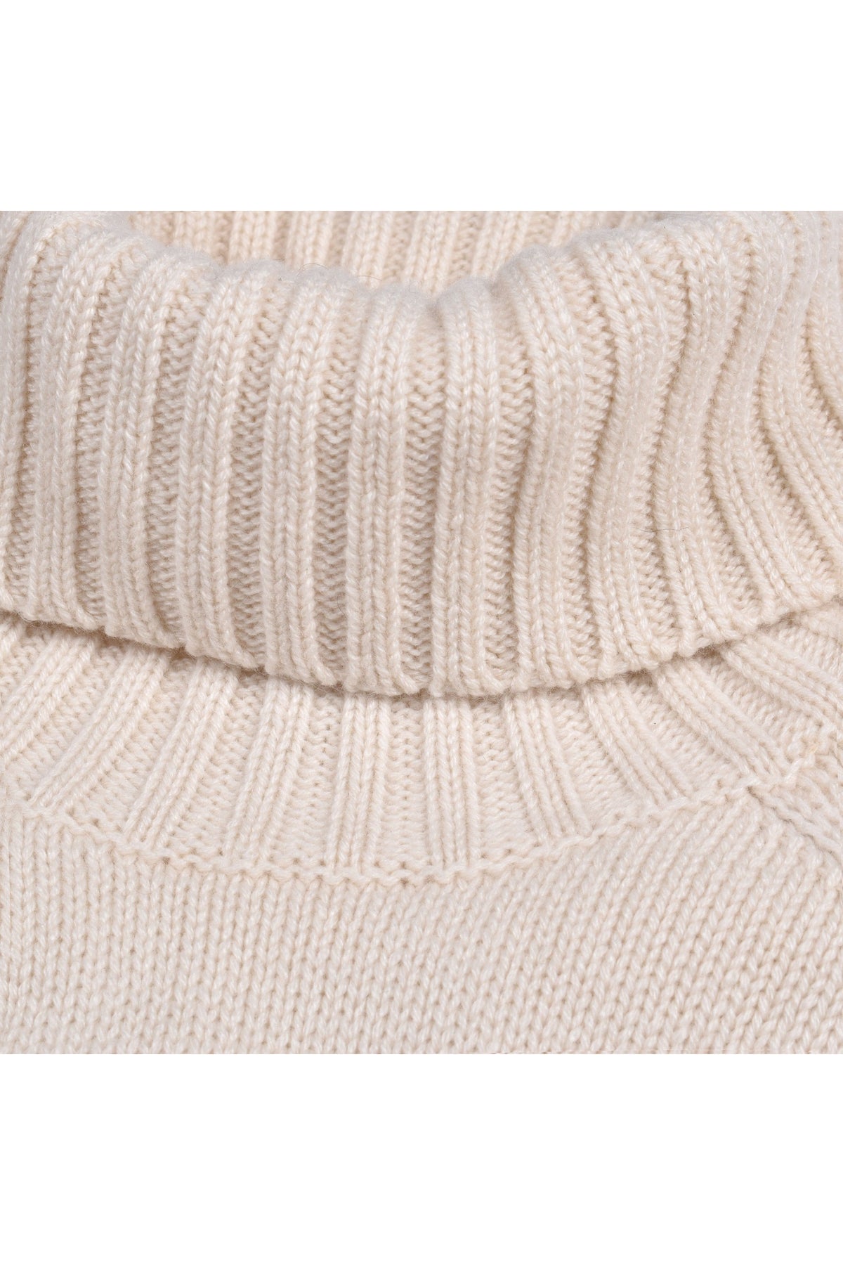 Men's White Black Cashmere Patterned Turtleneck Sweater