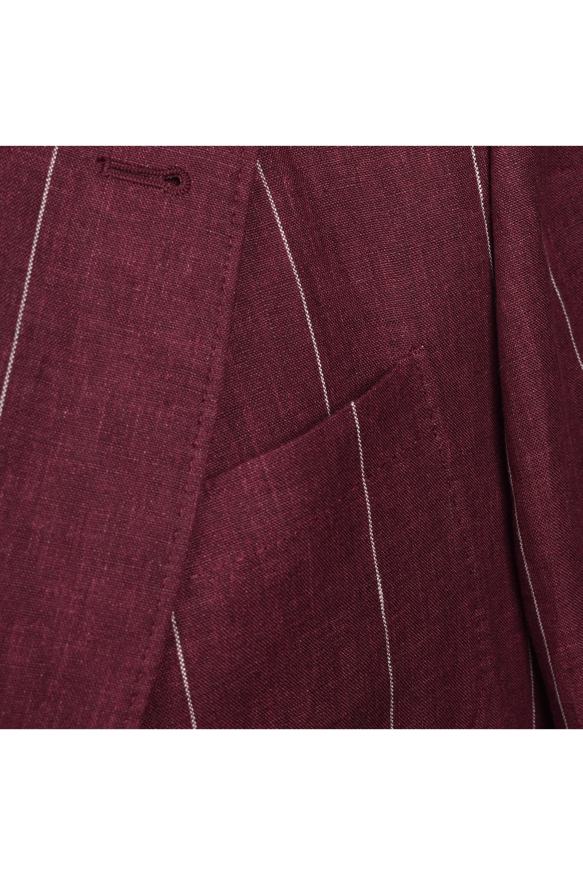 Brunello Cucinelli Men's Red Linen Striped Suit