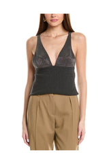 Women's Charcoal Deep V Shirt